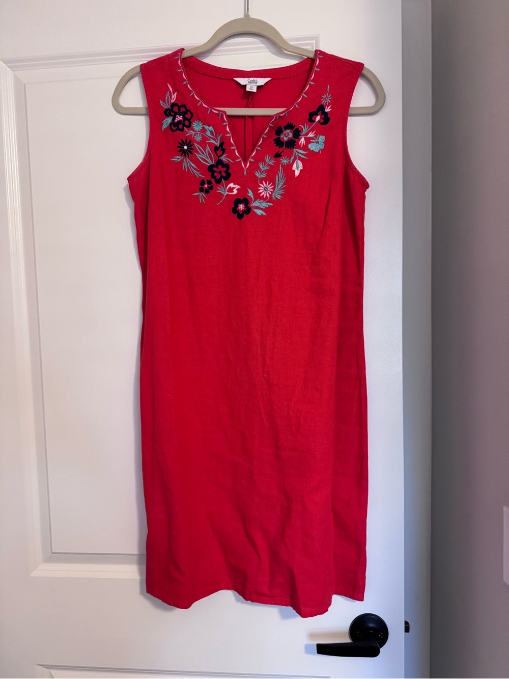 Croft & Barrow Red Embroidered Dress